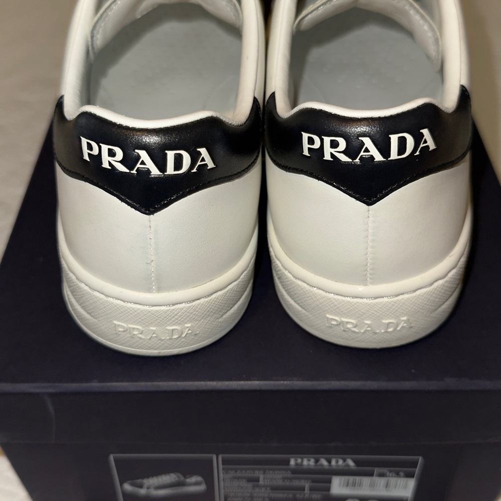 Prada White Leather Sneakers – Like New – Size 36.5 - Picture 2 of 7